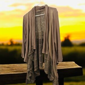 Lacy brown cardigan